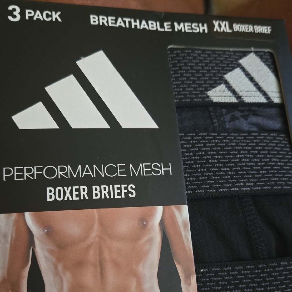 Adidas Black Performance Boxer Briefs Breathable Mesh